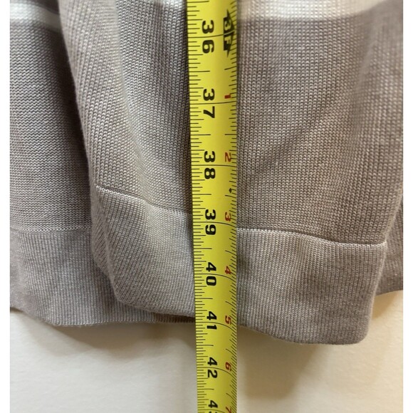 SOMA Open Front Long Cardigan Duster Women Medium Gray Stripe Lightweight Preppy - Picture 8 of 9